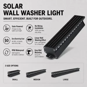 Solar Wall Washer Lamp IP65 Garden Landscape 1080lm LED Remote Control