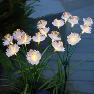 Solar-powered IP65 LED Floor Lamp for Road & Garden Outdoor Cherry Blossom Fiber Optic Lawn Light