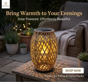 Solar-powered Rattan Art Lamps For Outdoor Courtyard Leisure Use Waterproof And Durable Desktop Lighting Ambient Light