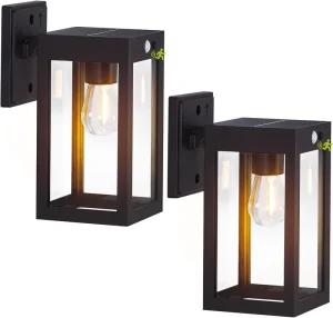 Solar powered Tungsten filament Cylindrical Bulb Motion sensor High brightness Waterproof Outdoor Wall