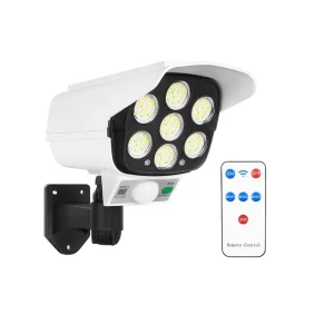 Solar powered security light with PIR motion sensor virtual camera outdoor safety light