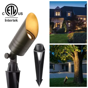 Solid Cast Bronze Landscape Lighting Low Voltage IP65 LED Directional Garden Up Spot Light With Spike For Outdoor Yard Lighting