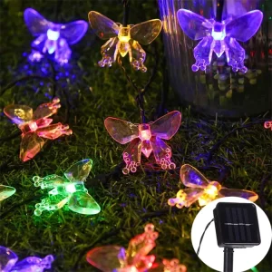Spike Outdoor LED Rainproof Solar butterfly Floor Lamp Outdoor Garden Lawn Courtyard Fiber Optic butterfly Lamp