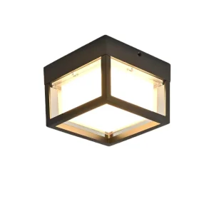 Square Outdoor LED Ceiling Light 3500K Warm White CRI 90 Waterproof for Balcony Courtyard Garden