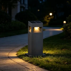 Square Waterproof Outdoor LED Lawn Bollard Light for Garden Landscape Pathways and Sidewalks