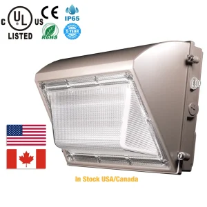 Stock In US Canada EU UL CUL ROHS 5 Years Warranty IP65 IK08 60W 125LM W Photocell Outdoor 5000K LED Wall Pack Light