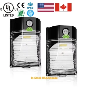 Stock In US Canada EU UL ETL CE ROHS Outdoor IP65 30W 120LM/W Photocell 5000K LED Wall Pack Light