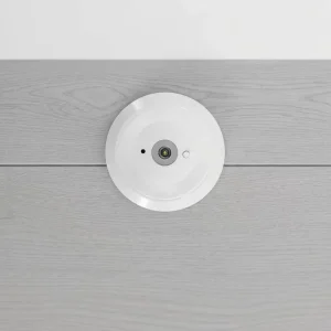 Surface-Mounted LED Emergency Ceiling Light, Battery-Operated Rechargeable, Cold White, Plastic, IP20