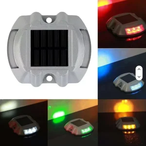 Traffic Ramp Sidewalk Solar Road Studs Plastic & Aluminum Cast Buried Light Battery Powered Anti corrosion IP68 Roadway Safety