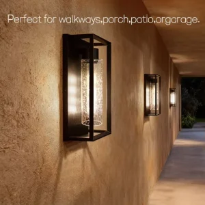 Transitional Style Outdoor Wall Sconce Dark Bronze Finish IP54 Weatherproof E26 27 Base Exterior Lighting for Porch Garage