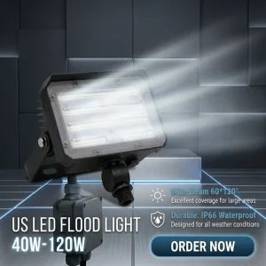 US LED Flood Light 40W CE ETL Listed IP66 Waterproof 100-277V Landscape Yards Gardens Roadway Lawns Lighting Flood Lights