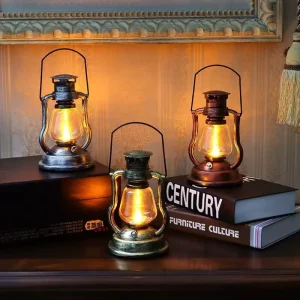 Vintage Horse Lantern Portable Kerosene LED Solar Camping Lamp A0015