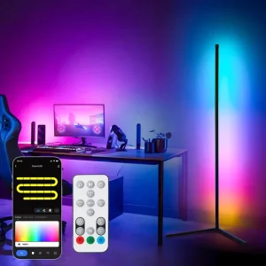 Voice Controlled Lamp Smart Home Lights RGB Floor Lamp with Tuya App Control Music Sync for Bedroom Living Room Deco