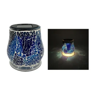 Warm Blue Solar Panel Powered Battery LED Mason Jar Garden IP44 Waterproof Outdoor Glass Hanging Lanterns Glossy Finish