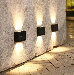 Warm White Patio Doors Fence Deck Garden Lighting Waterproof Small Step Lamp Outdoor Solar Up and Down Wall Lights