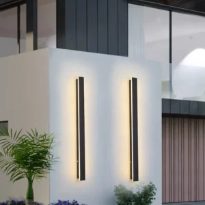 Waterproof 20W IP65 1M Outdoor Wall Mounted Lamp Black Decorative Dimming Linear Wall Light for Garden Corridor