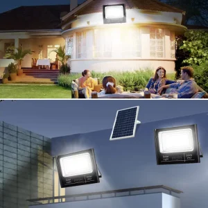 Waterproof 25W-1000W Light Remote Control Automatic Charging Outdoor LED Garden Solar Flood Light