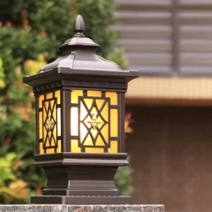 Waterproof Aluminum LED Patio Pillar Light IP55 Retro Garden Landscape Post Light AC