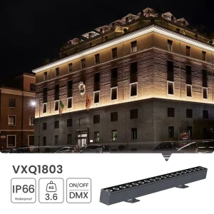 Waterproof Aluminum RGB 72W LED Wall Washer Light, IP66 Outdoor, DMX512 Control, High CRI 80, High-Rise Building Lighting, 3-Year Warranty