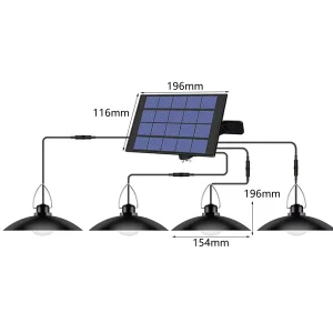 Waterproof Double 2 3 4 Head Solar Pendant Light Outdoor Indoor Solar Hanging Lamp Emergency Light Solar Pendant Light