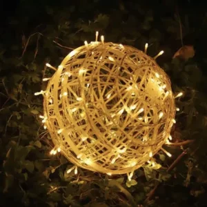 Waterproof IP44 Luminous Rattan Ball for Christmas Decor Outdoor Indoor LED Rattan Ball for Festival Pendant