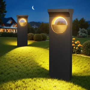 Waterproof IP65 Solar LED Bollard Light Garden Pathway Driveway Lawn Light