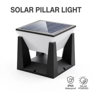 Waterproof IP65 Solar LED Pillar Light for Garden Courtyard Gate Outdoor Use with Dimmable Feature