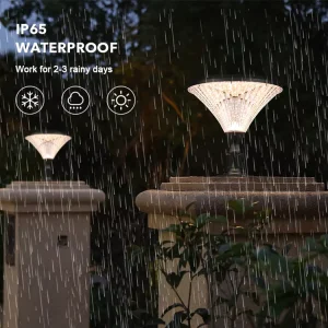 Waterproof Lithium Iron Phosphate Solar Panel Pillar Lights for Main Gate