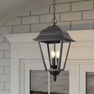 Waterproof Outdoor Chandelier with Glass Lampshade for Decorative Use