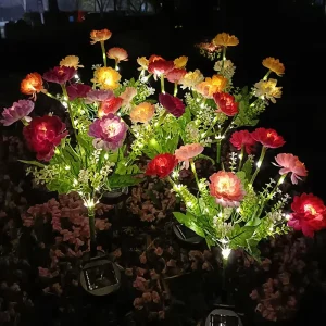 Waterproof Outdoor Decorative Solar Garden Flowers Lights Landscape Light LED Solar Snow Lotus Lamp