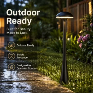 Waterproof Outdoor LED Bollard Light Modern Mushroom Landscape Lamp for Hotel Garden Park Walkway Driveway Commercial Lighting