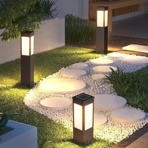 Waterproof Outdoor Lawn Lights Modern Landscape Garden Lamps Solar Powered Courtyard Ground Light for Villa Exterior Landscaping