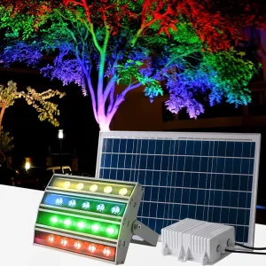 Waterproof RGB LED Solar Floodlight for Garden Landscape and Tree Lighting
