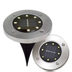 Waterproof Round LED Solar Ground Light for Outdoor Gardens and Lawns