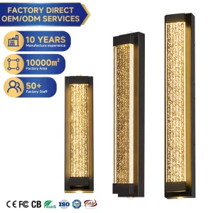 Waterproof Solar Garden Wall Light 35/55/85cm Outdoor Courtyard Hallway Lighting