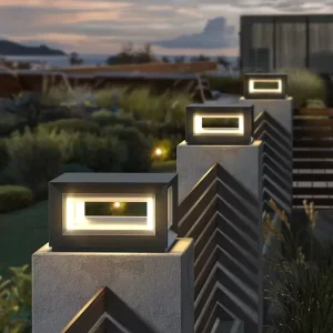Waterproof Solar LED Pillar Light with Integrated Lighting