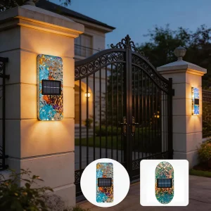 Waterproof Solar Wall Lights with Acrylic Bubble Glass, Auto On/Off Outdoor LED Lamps for Garden, Porch and Fence