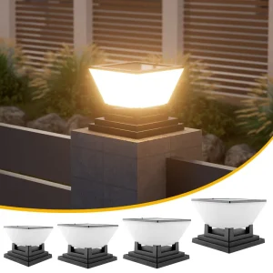 Waterproof Three Colors SMD5050 Solar Garden Lamp LED Pilar Pillar Light Landscape Decoration for Garden Gate Column Lamp