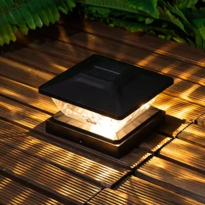 White Black Abs Ip44 Waterproof Out Door Bulb Solar Panel Rechargeable Solar Gate Light Solar Pillar Light Outdoor