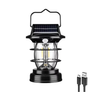 White LED Solar Lantern CE Certified 6000K Daylight Lithium-ion Battery Rechargeable Stepless Dimming Camping Light