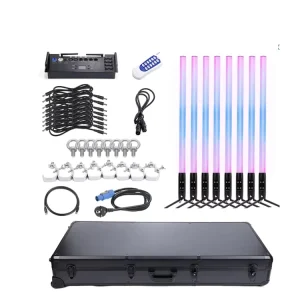 Wireless Rechargeable RGB LED Tube Light Bar 360 Pixels IP65 Waterproof Matrix Design Stage Lights