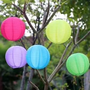 Yellow Nylon Lanterns Outdoors Light Solar Waterproof Solar Garden Light New Lantern 20cm Solar Lantern Lamp for Holiday Decor