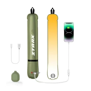 ZTARX Rechargeable Inflatable 60cm LED Tube IP66 Waterproof Light Type-C Charging Dimmable for Outdoor Camping Emergency Repair